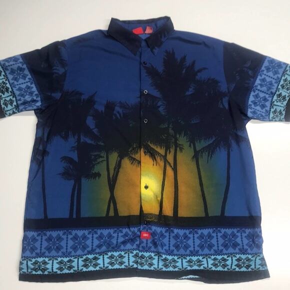 MOSSIMO Men’s XL Blue Hawaiian S/S Casual Shirt - Picture 1 of 3
